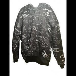 A$$holes Live Forever Love Bird Men’s Black Jacket Size 2XL